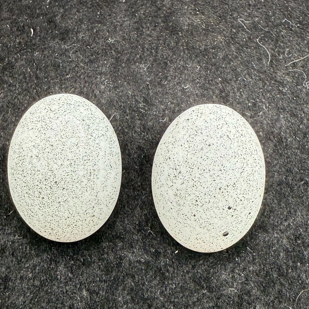 Vintage Austria White Lucite Clip-On Earrings Retro Round